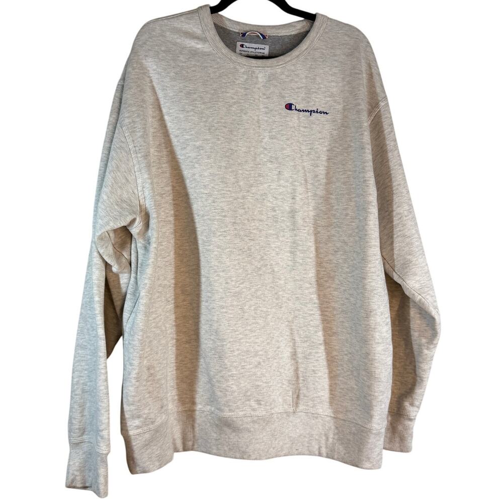 Champion Sweatshirt Sweater Jumper Men XL Gray Long Sleeve Pullover Cozy Comfort